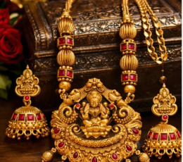 Matte Finish Temple Necklace Set