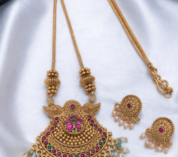 Syamanthakam  Temple  Design Necklace SMKM040124