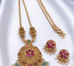 Syamanthakam  Temple  Design Necklace SMKM040123