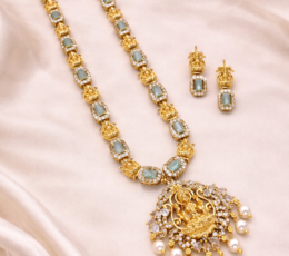 Syamanthakam Imitation gold AD necklace SMKM0414