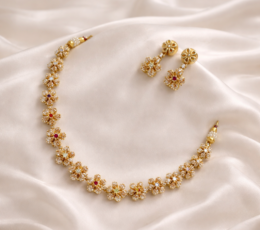Syamanthakam Imitation gold necklace SMKM04154