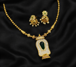 Matte Finish Temple Design Necklace Set SMKM00115