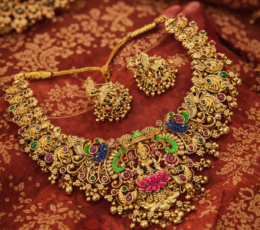 Syamanthakam  Traditional  Temple Design Necklace SMKM04089