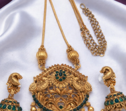 Syamanthakam  Traditional  Temple Design Necklace SMKM04094