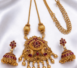 Syamanthakam  Traditional  Temple Design Necklace SMKM04093