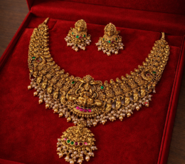 Syamanthakam  Temple Design  Necklace SMKM04098